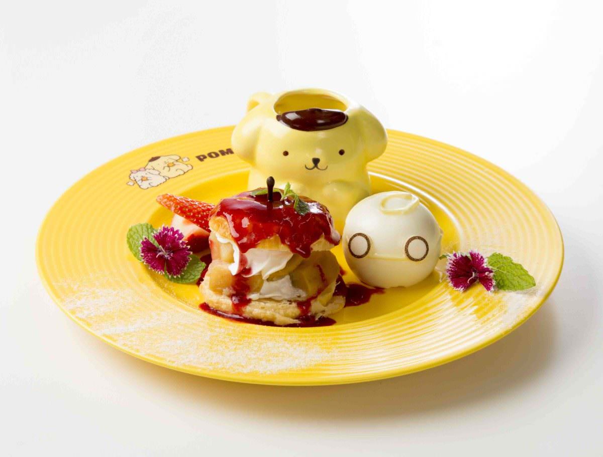 ポムポムプリンカフェ ミーくんとプリンのお花畑deアップルパイ♪