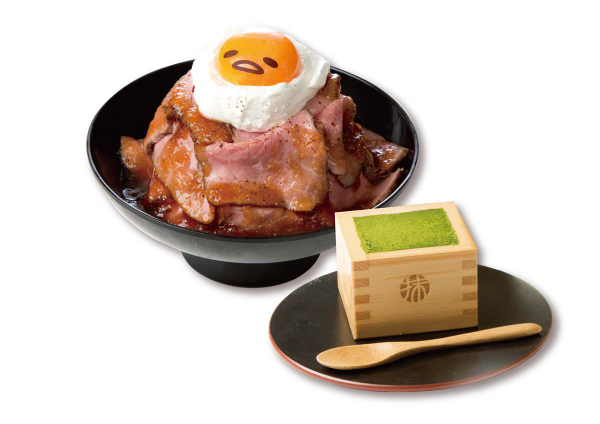 ぐでたまカフェ マウンテン!ローストビーフ丼+宇治抹茶のティラミス