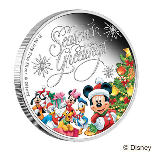 ディズニークリスマスコレクション　1ドルカラー銀貨
