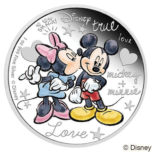 クレイジーラブ　ミッキーとミニーは永遠の恋人　2ドルカラー銀貨
