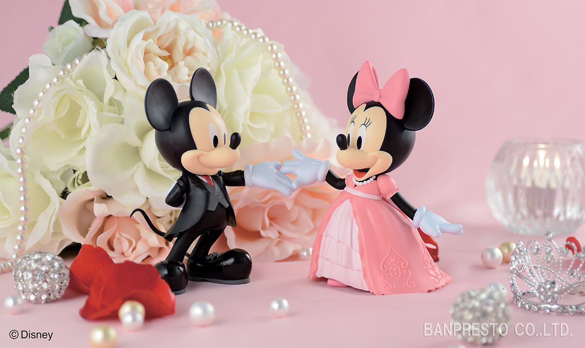 ミッキーとミニーのウエディングフィギュア バンプレスト ディズニーキャラクターズ ワールドコレクタブルフィギュアpremium Bridal Mickey Mouse Bridal Minnie Mouse Dtimes