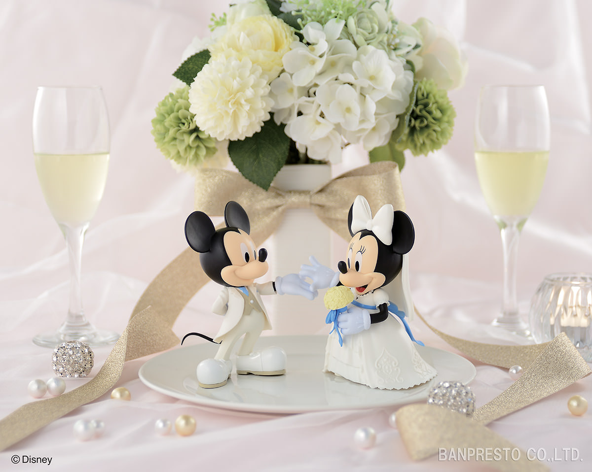 ミッキーとミニーのウエディングフィギュア バンプレスト ディズニーキャラクターズ ワールドコレクタブルフィギュアpremium Bridal Mickey Mouse Bridal Minnie Mouse Dtimes