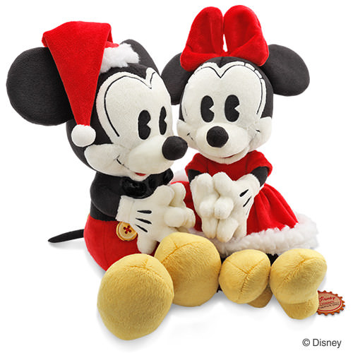 ケイウノ“ミッキーマウス”＆“ミニーマウス”ぬいぐるみ　クリスマスバージョン全体