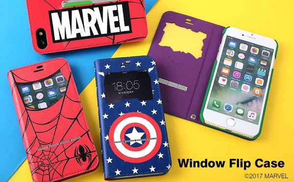 人気のマーベルロゴも Hamee Iphone 7専用 Marvel マーベル フリップ窓付きダイアリーケース Dtimes