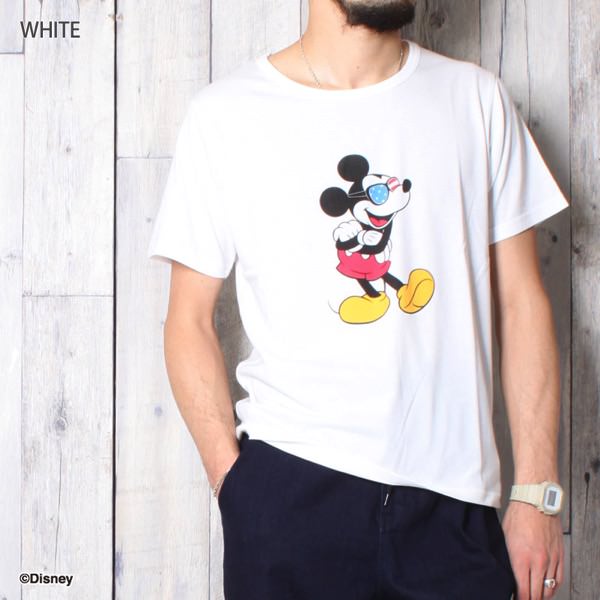 ペアルックコーデにもおすすめ Grn ディズニーデザイン Mickey スポーツデザインtシャツ サングラスデザインtシャツ ポケット付きtシャツ Dtimes