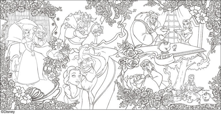 『美女と野獣』の名場面が中心！MdN「大人ディズニー 愛の贈りもの 素敵な塗り絵レッスンブック」 - Dtimes