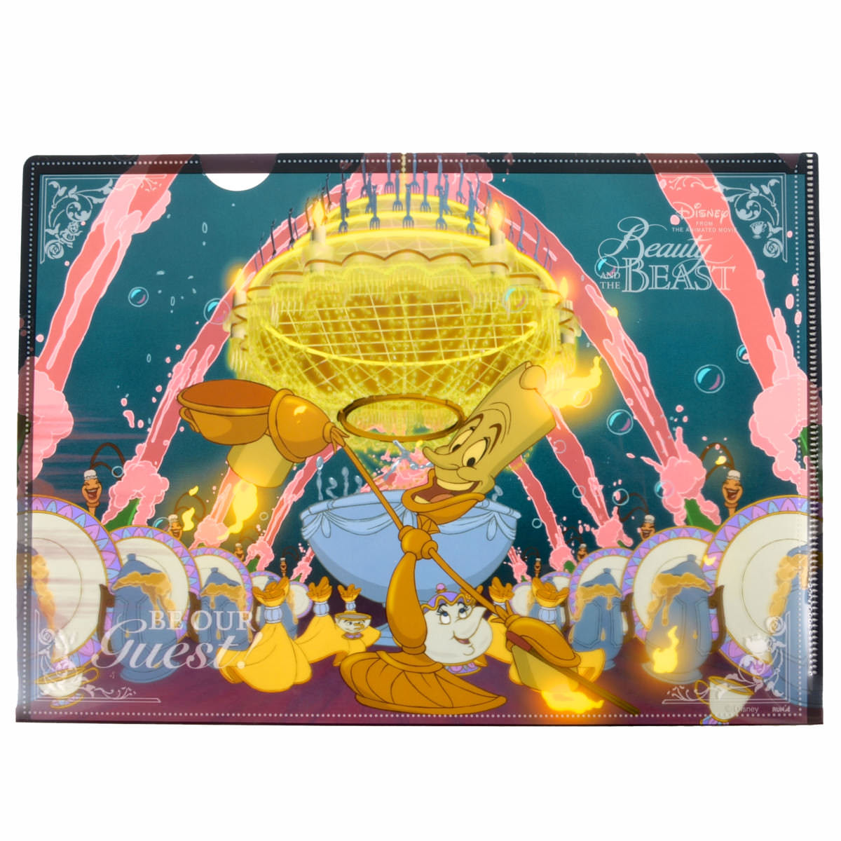 紙を入れると浮かび上がる映画の名シーン！アイアップ ディズニーデザイン「美女と野獣 ギミッククリアファイル