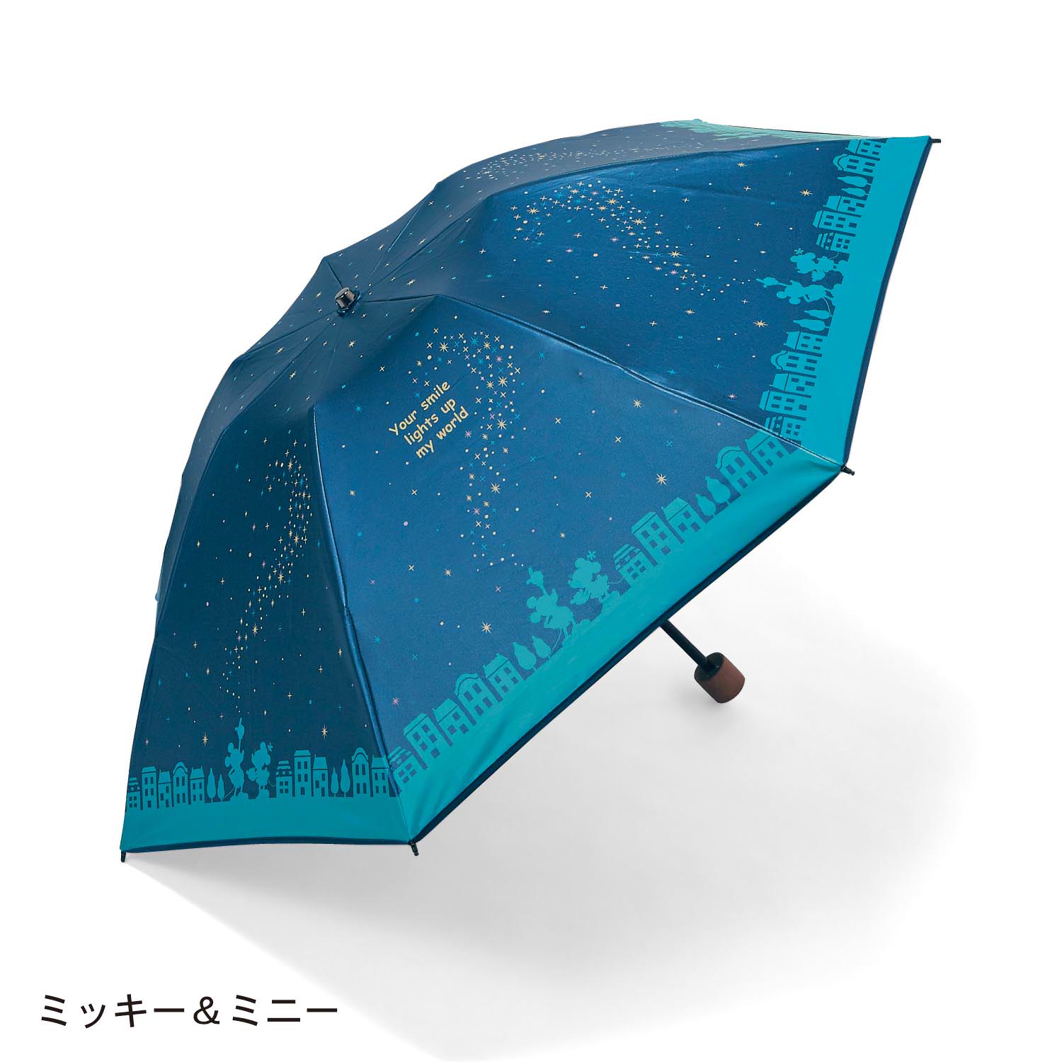 サイズ調整可能な傘袋付き ベルメゾン ディズニーデザイン 晴雨兼用折りたたみ傘 Dtimes
