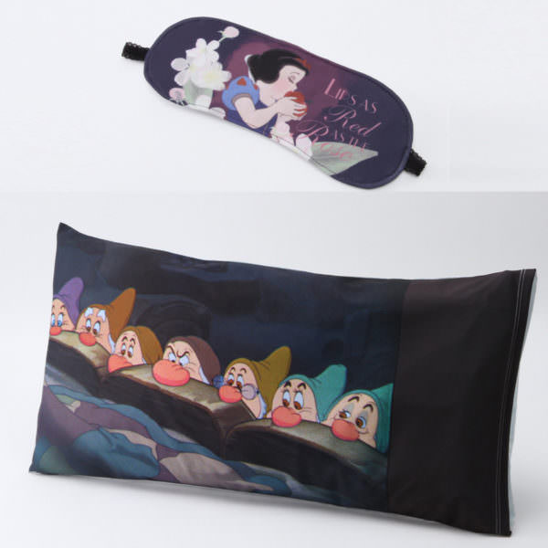 日本製転写プリント枕カバー＆アイマスクセット　白雪姫と七人のこびと