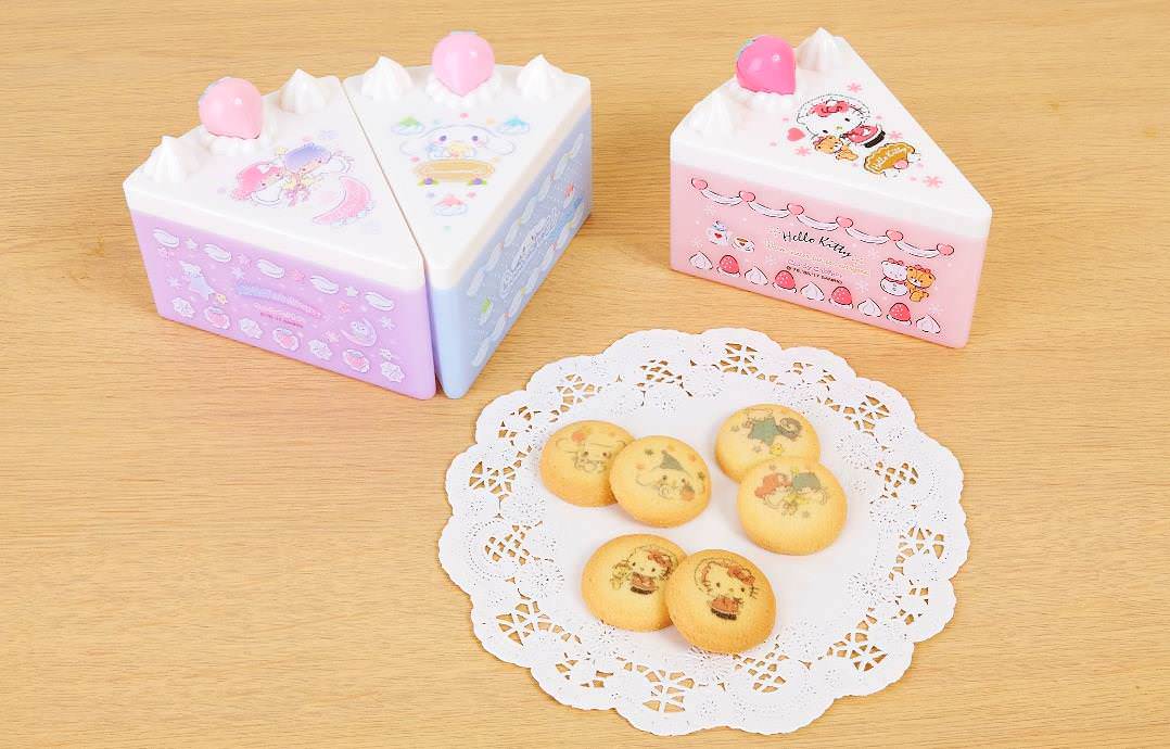 サンリオキャラクターのケーキ形ケース入りプリントクッキー