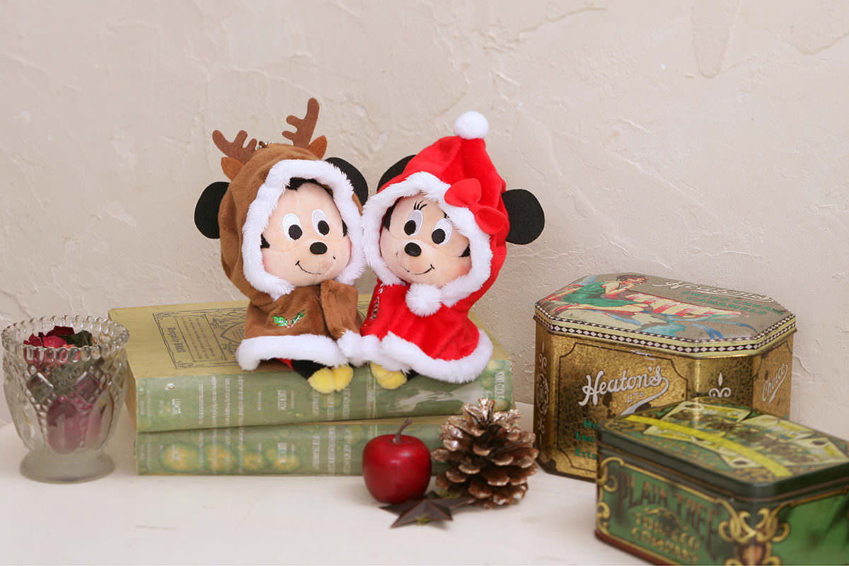 ディズニーキャラクター ちょっこりさんボールチェーン付きポンチョミッキー＆ミニークリスマスセット　イメージ2