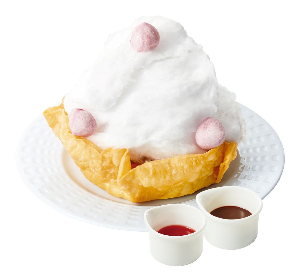 ふわふわコットンキャンディー ~2 種ソース添え~│ココス「チョコレートフェア〜おいしさの魔法〜」