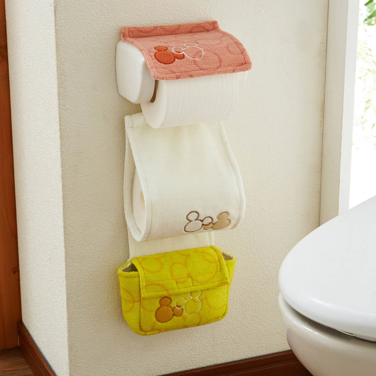 小物収納付きトイレットペーパーホルダーカバー