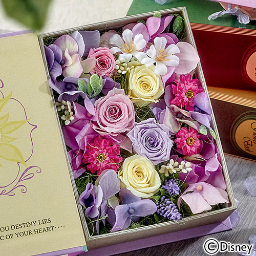 アンティークブックをイメージしたお花のアレンジメント！日比谷花壇 ディズニーデザイン「フラワーブックシリーズ」