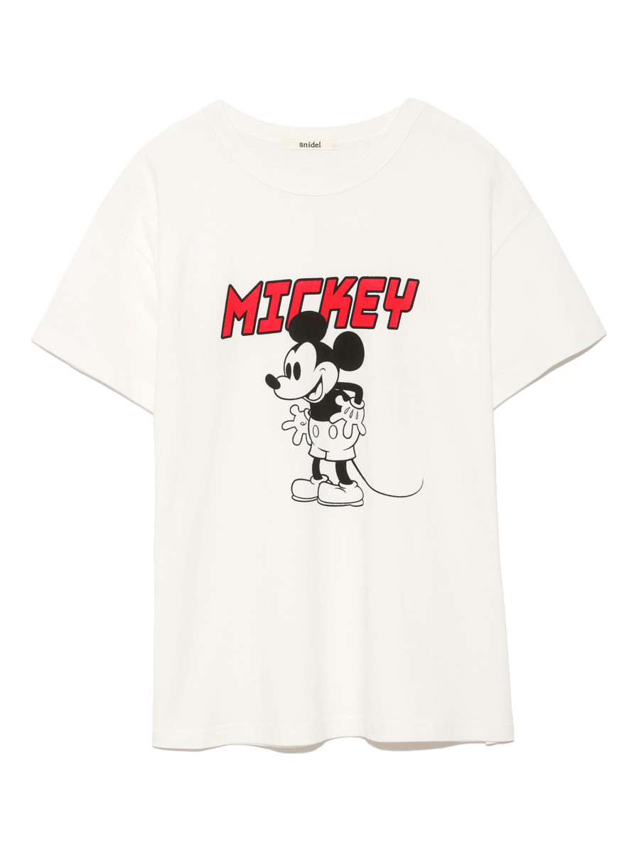 レトロなミッキーマウスデザインのtシャツやピンバッジ Snidel ディズニーコレクション Dtimes