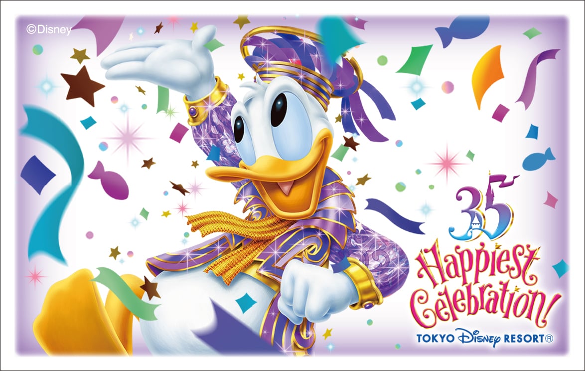 東京ディズニーリゾート 35周年“Happiest Celebration!”限定デザインのパークチケットデザイン　ドナルド