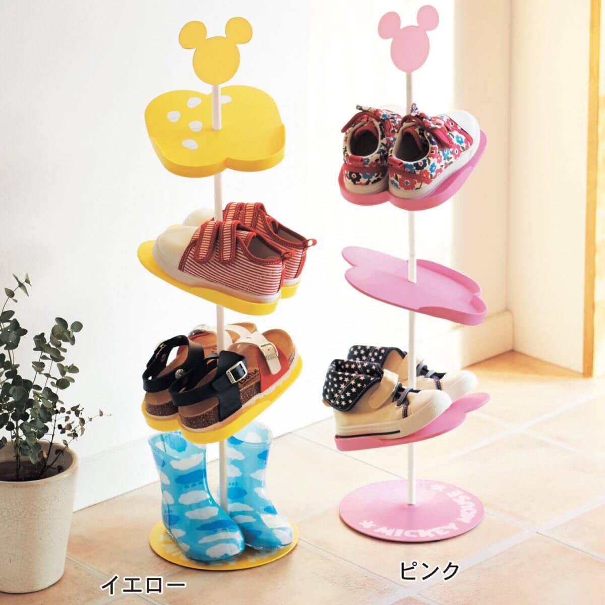きちんと並べられるキッズシューズラック