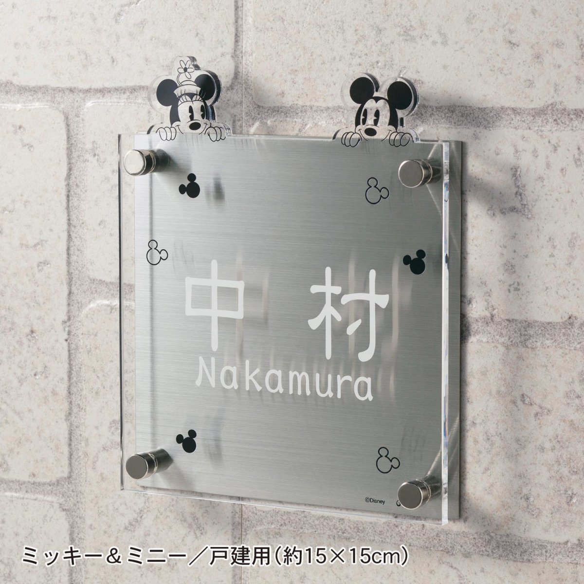 ダイカットアクリル表札　ミッキー＆ミニー　戸建用