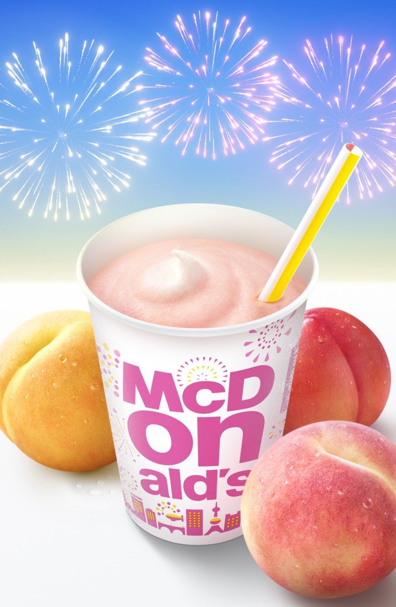 マクドナルド「マックシェイク　もも3種いれちゃいました」イメージ