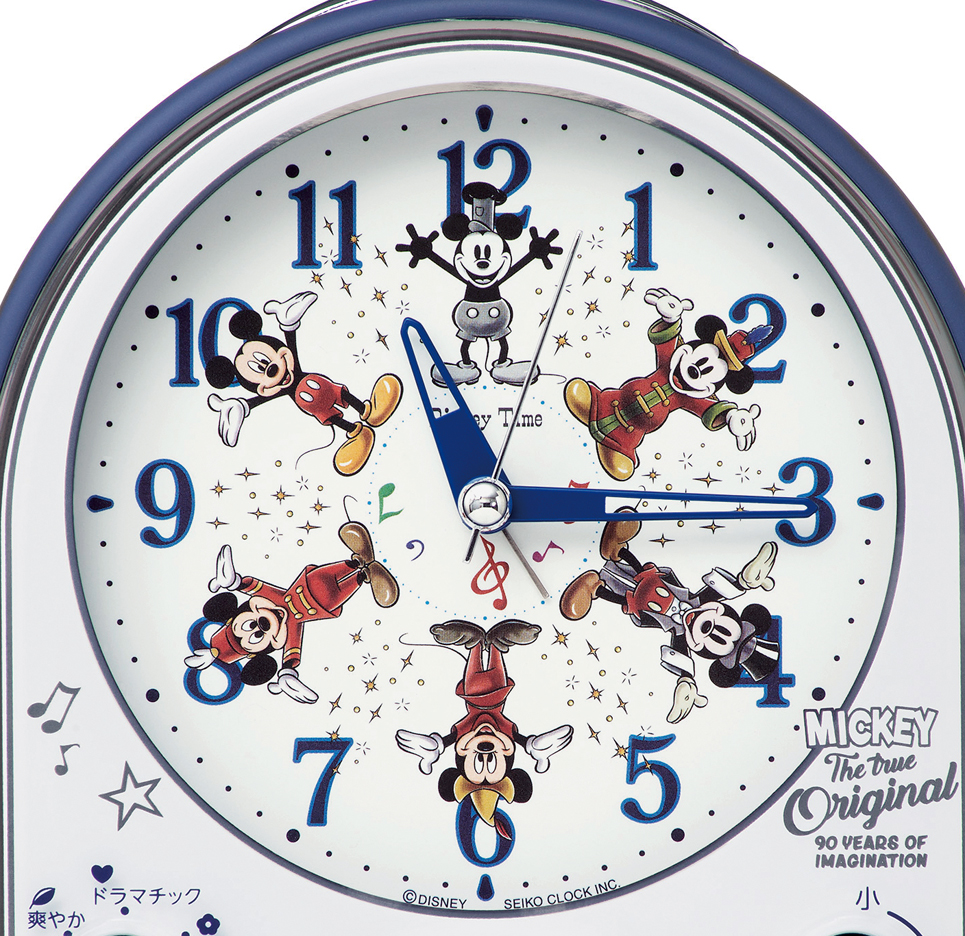 ミッキーマウス スクリーンデビュー90周年 記念の目ざまし時計　デザインアップ