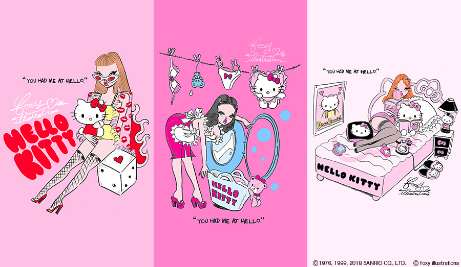 Foxy Illustrationsとコラボした キュートなキティ Shibuya109abeno Hello Kitty Foxy Illustrations Dtimes