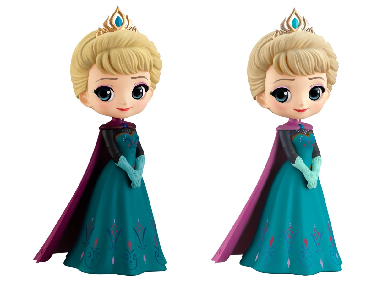 マントやグローブを付けた戴冠式のエルサ バンプレスト Q Posket Disney Characters Elsa Coronation Style Dtimes