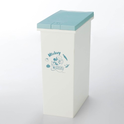 プッシュ式キッチンゴミ箱　ブルー