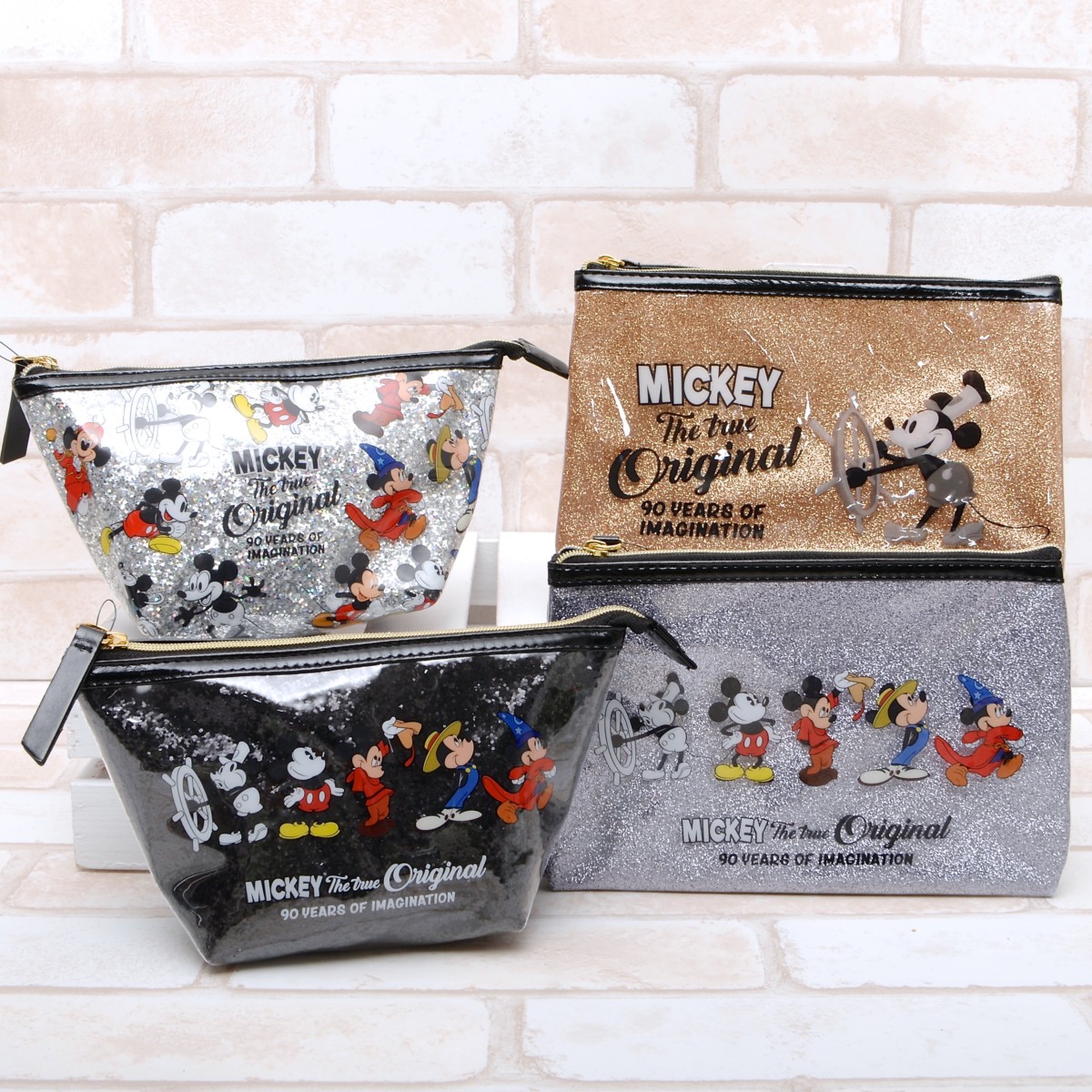 ミッキーマウス90周年記念アートのポーチ サンスター文具 ディズニー New Life Collection Dtimes