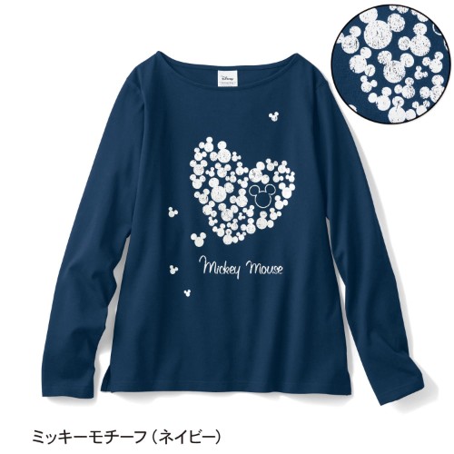 プリント長袖Ｔシャツ　ミッキーモチーフ