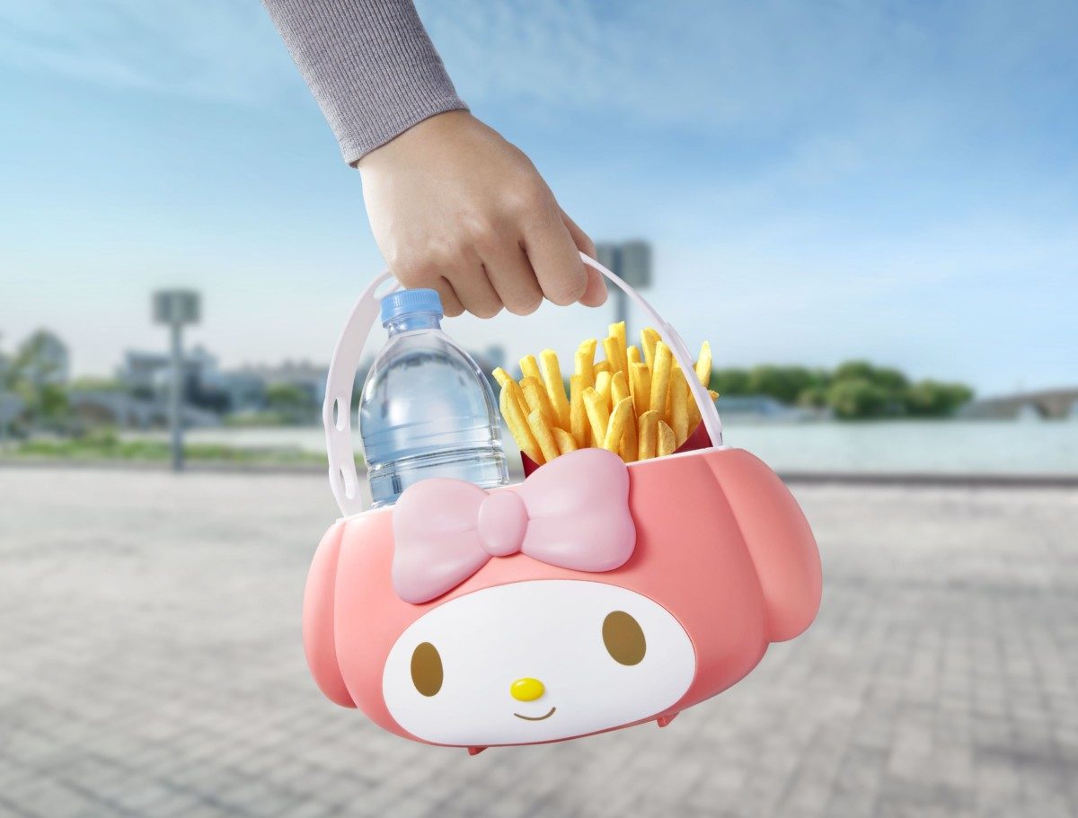 マクドナルド「ドリンク＆ポテトホルダー」マイメロディ利用イメージ