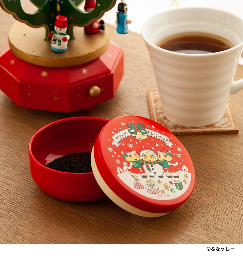 Funassyi Holy Christmas 紅茶缶（コルクコースター付き）-1