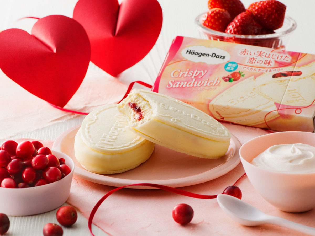ハーゲンダッツクリスピーサンド「赤い実はじけた 恋の味 ～マスカルポーネ＆ベリー～」アイキャッチ