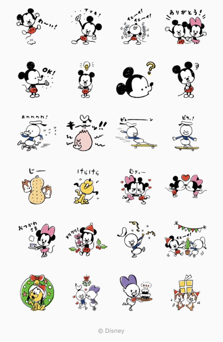 12月はミッキー フレンズとドナルド デイジーのスタンプ Lineファンアカウント Disney Line Dtimes