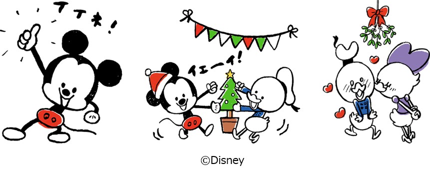 12月はミッキー フレンズとドナルド デイジーのスタンプ Lineファンアカウント Disney Line Dtimes