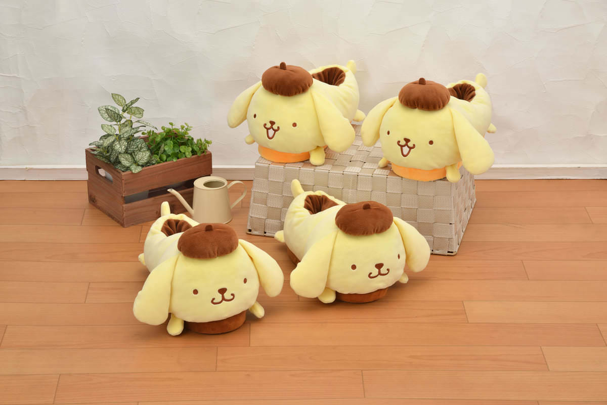 ポムポムプリン　プレミアムフェイスルームシューズ