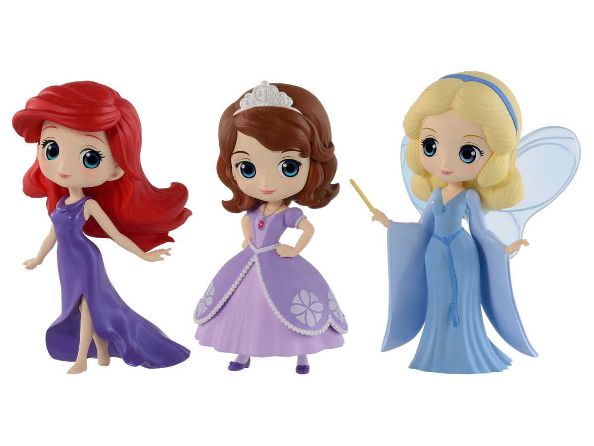 Disney Characters Q posket petit -Ariel・Sofia・Blue Fairy-