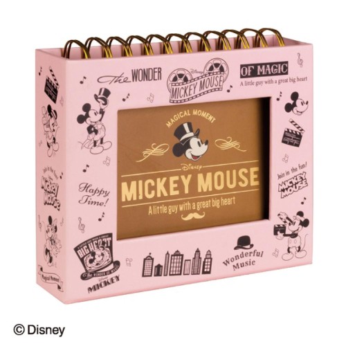 ミッキーマウス９０周年　飾りながら収納できるフレームアルバム　ピンク