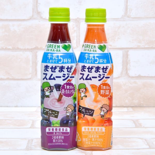 サントリー「GREEN DA・KA・RA まぜまぜスムージー」フルーツミックス&プルーンミックス 写真