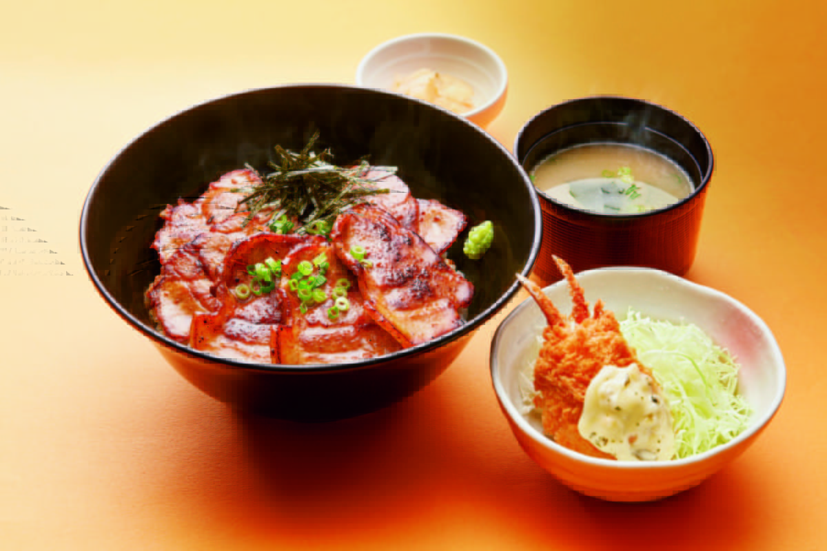 北海道 帯広豚丼と紅ズワイガニのクリームコロッケ膳