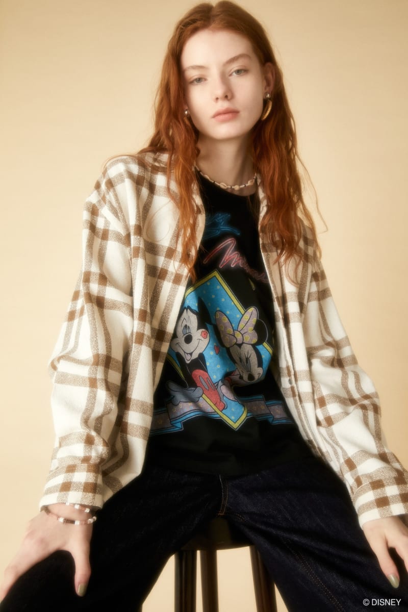 Disney SERIES CREATED by MOUSSY MICKEY ＆ MINNIE ノースリーヴ Tシャツ