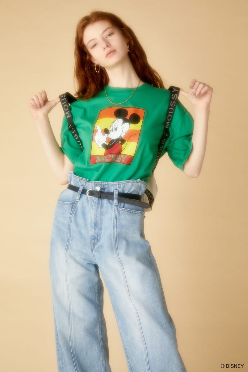 Disney SERIES CREATED by MOUSSY MICKEY ボックスボーダー Tシャツ