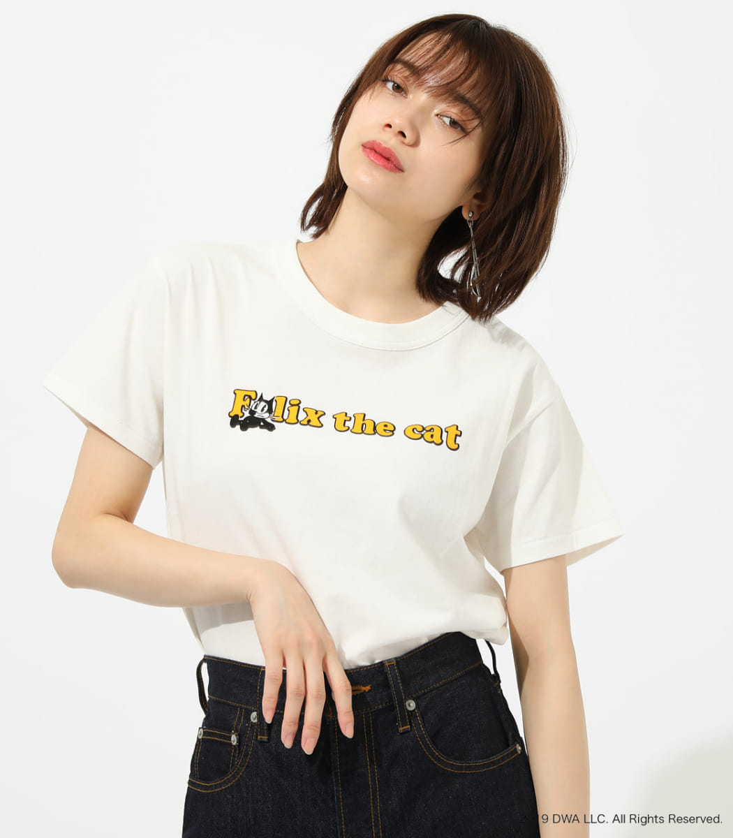 ユーズドタッチなカジュアルデザイン Azul By Moussy フィリックス ザ キャット Tシャツ Dtimes