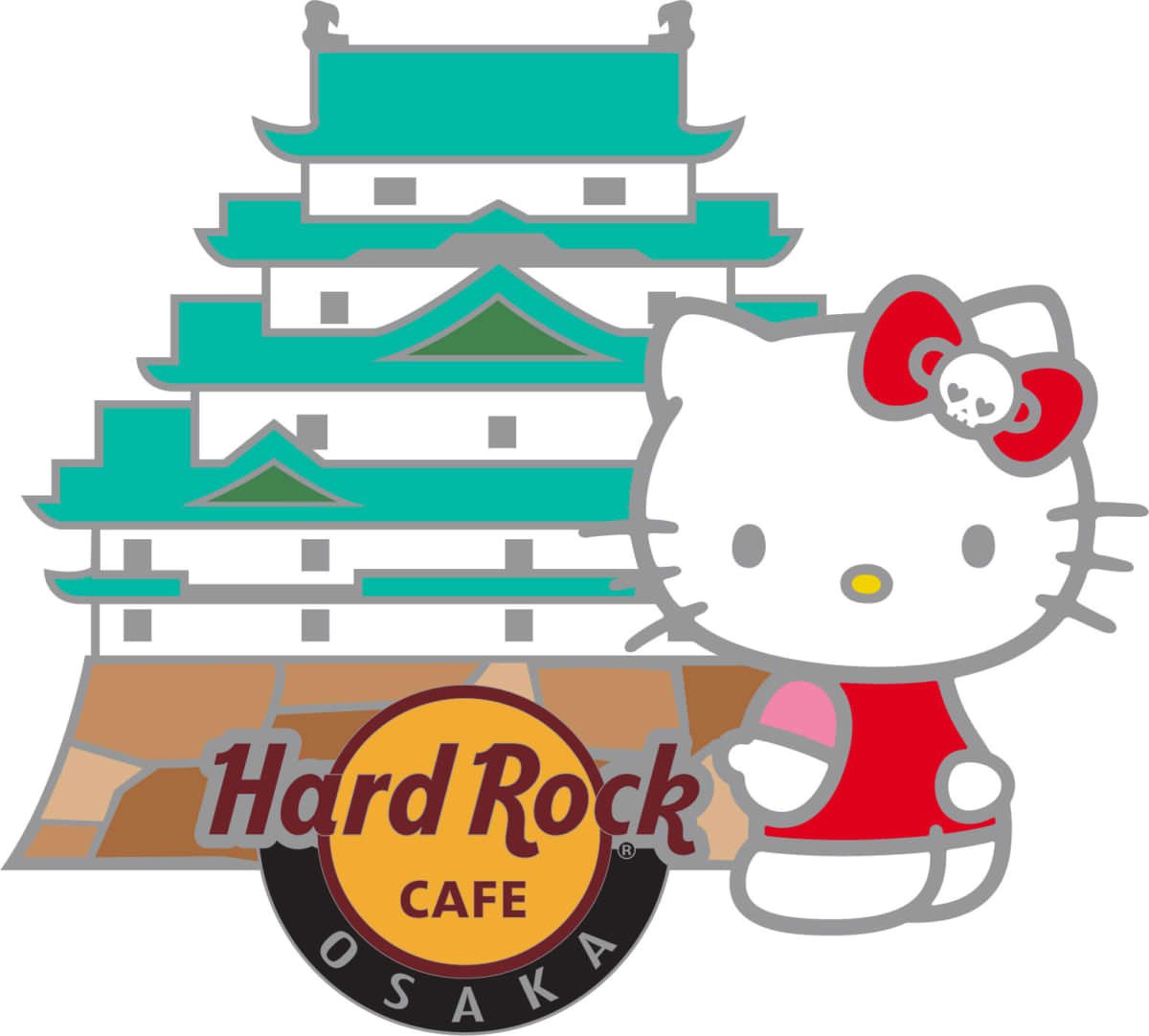 ハードロックカフェ×ハローキティ コラボレーショングッズ ピンバッジ　大阪店