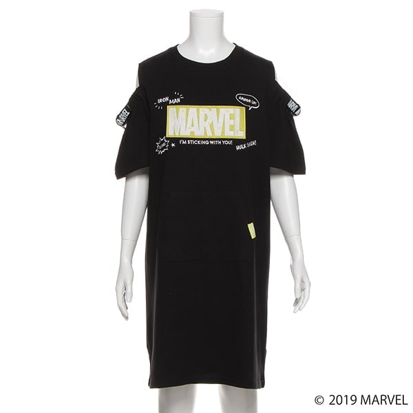 MARVEL 肩開きTシャツワンピース