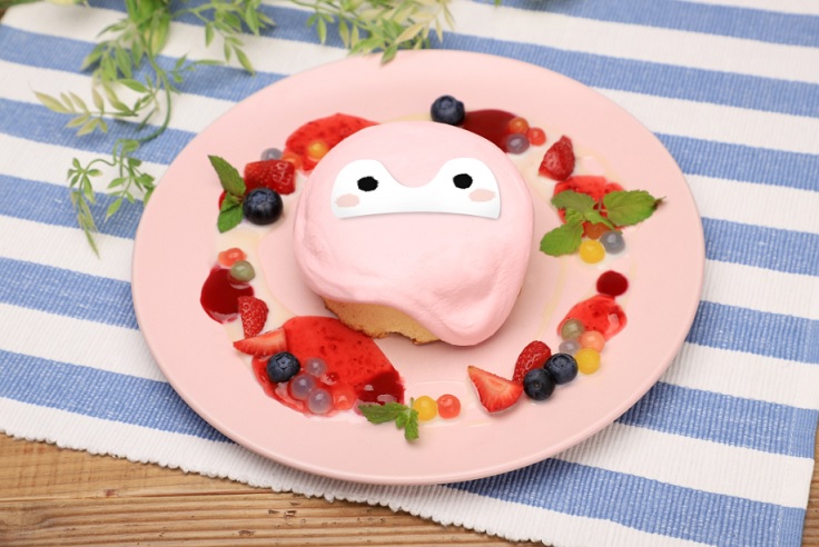 ピンクコウペンちゃんのイチゴミルクパンケーキ