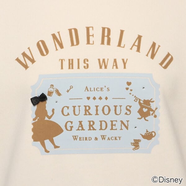 ALICE in Wonderlandデザイン 袖チュールトレーナー５