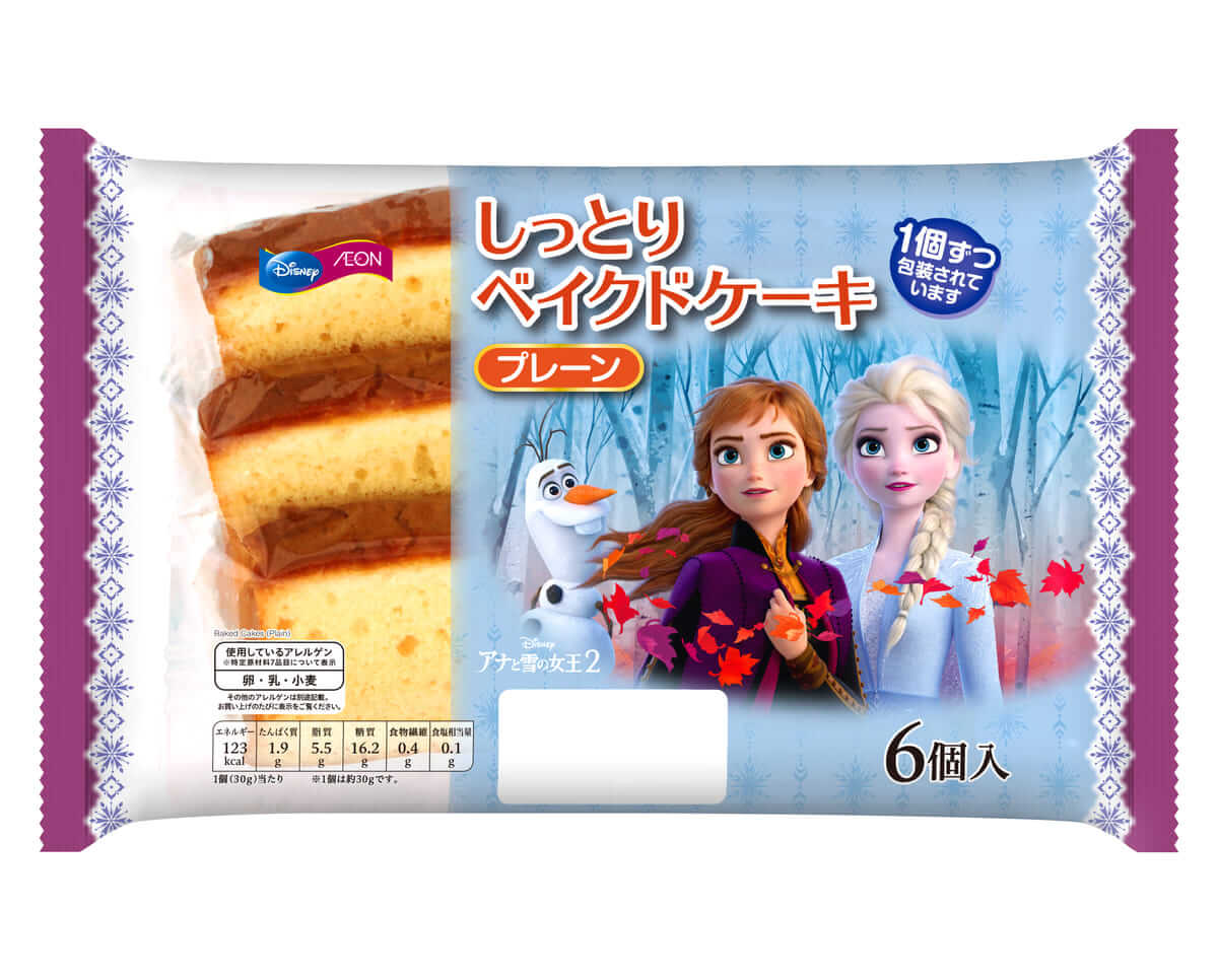 イオン限定「アナと雪の女王２」　しっとりベイクドケーキ　プレーン