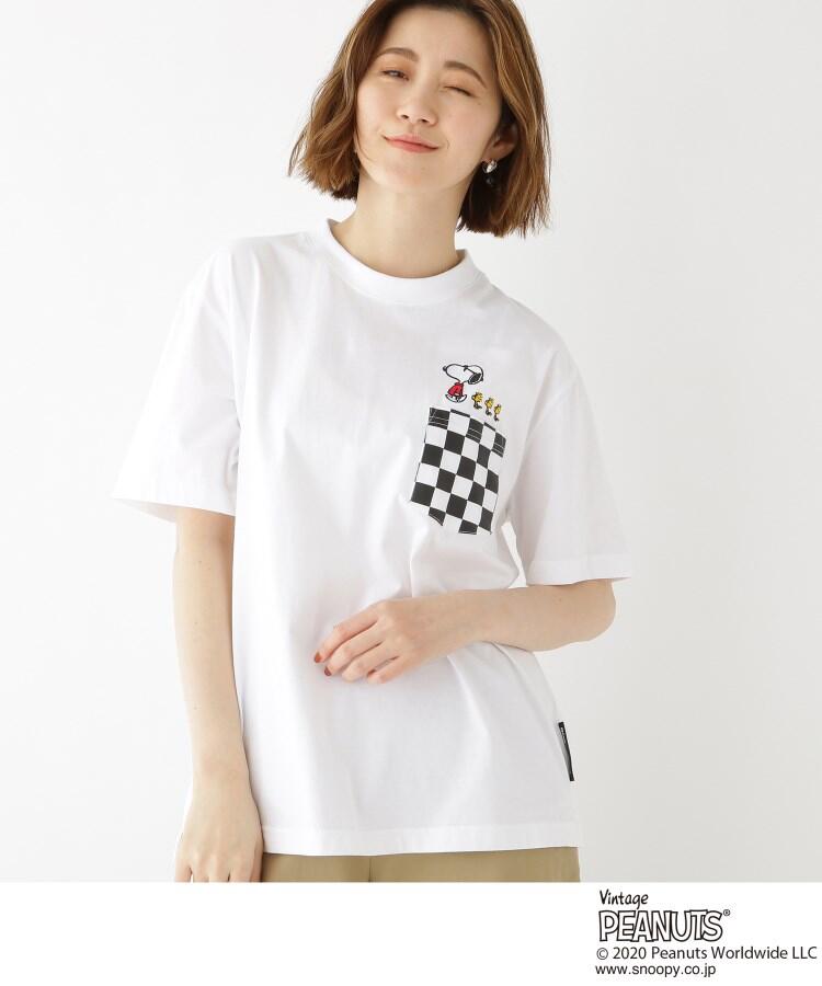 別注 スヌーピー チェッカー 半袖 Tシャツ