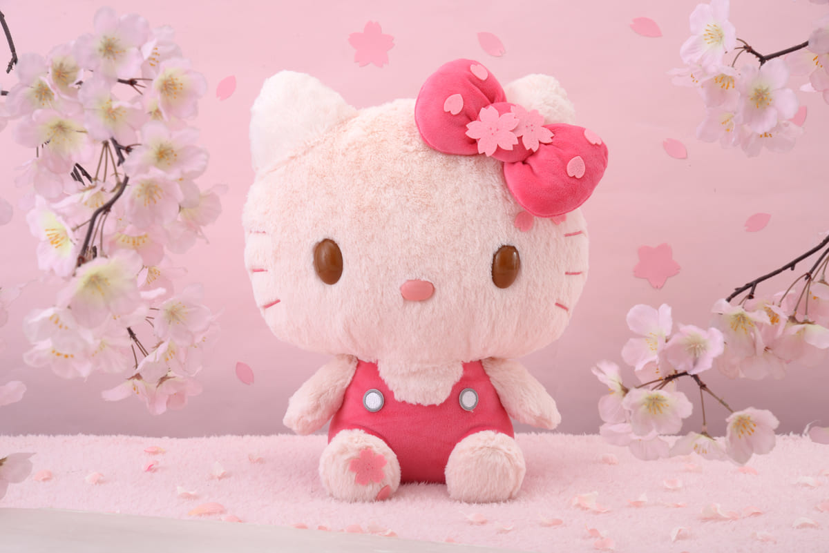 ハローキティ　メガジャンボ桜カラーぬいぐるみ