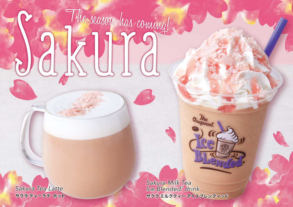 コーヒービーン&ティーリーフ「サクラ ミルクティー アイスブレンディッド」「サクラ ティーラテ」